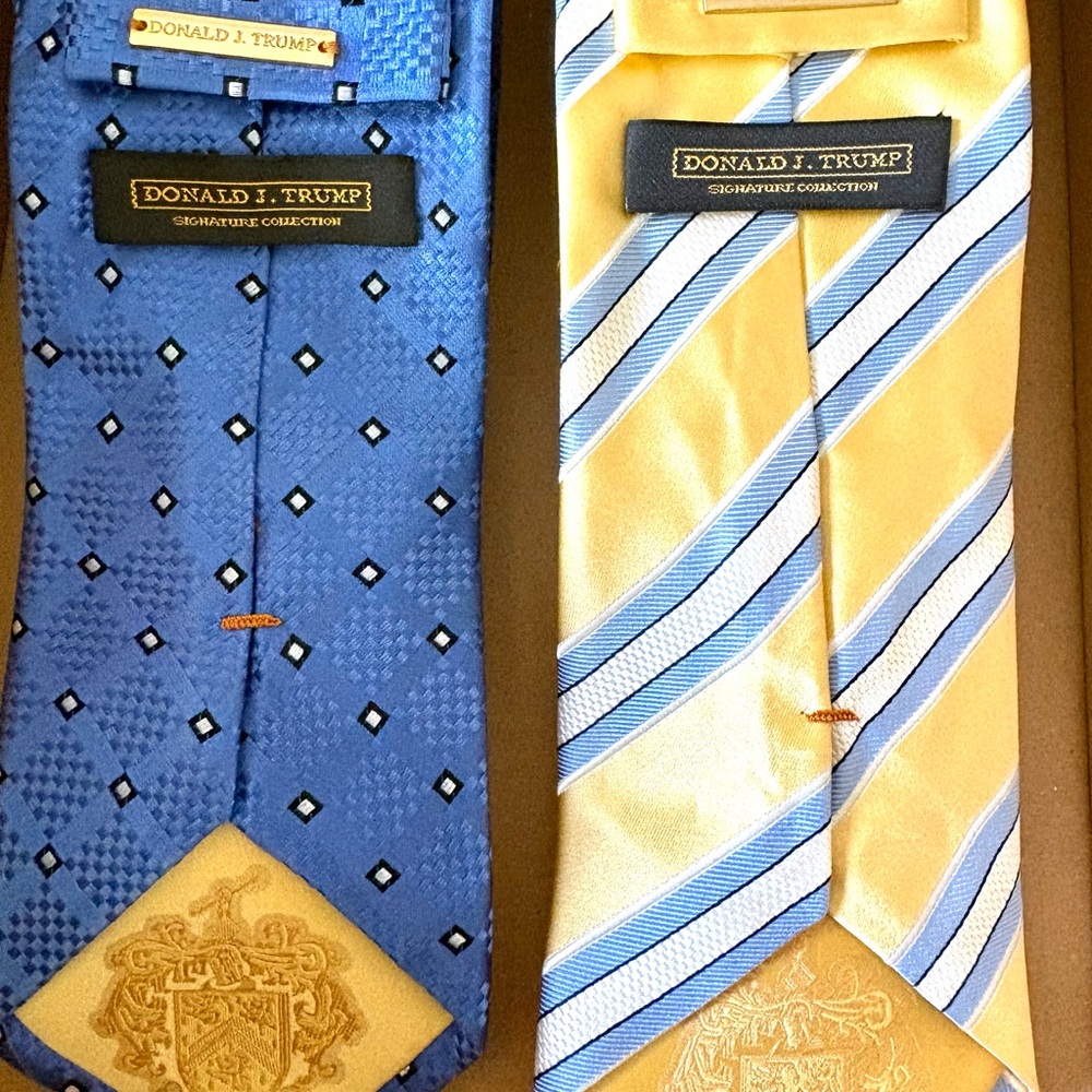 Donald Trump Men’s Silk Blue and Gold Ties Priced as a pair.